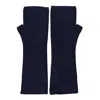 Kujten Fingerless Cashmere Mittens In Blue