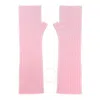 Kujten Fingerless Cashmere Mittens In Pink