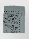 Kujten Fringed Paisley Scarf Soft Texture In Green