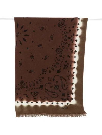 Kujten Fringed Scarf In Brown