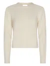 Kujten Soft Knit Crew Neck Long Sleeve Top In Neutral