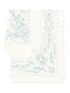 Kujten Fringed Edges Lightweight Fabric Scarf In Neutral