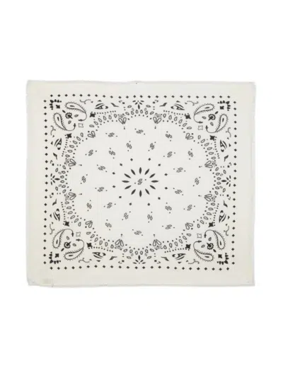 Kujten Hachiko Paisley-print Cashmere Scarf In White