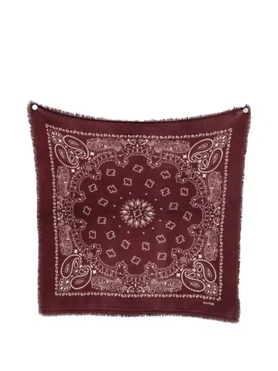 Kujten Hachiko Paisley-pattern Scarf In Brown