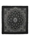 Kujten Hachiko Paisley-print Cashmere Scarf In Black