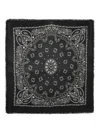 Kujten Hachiko Paisley-print Cashmere Scarf In Black