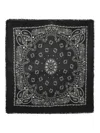 Kujten Hachiko Paisley-print Cashmere Scarf In Black