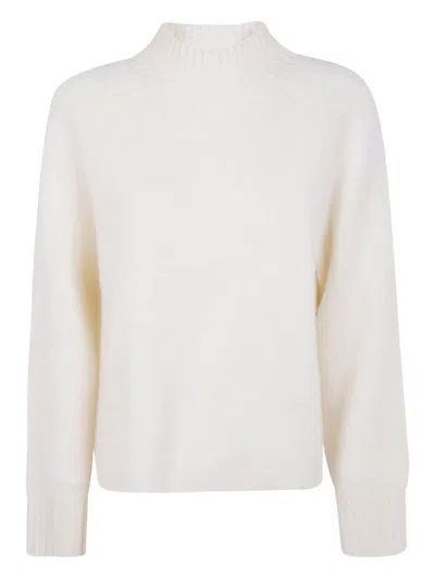 Kujten Halifax Mock Neck Sweater In White