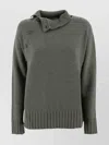 Kujten High Neck Button Detail Knitwear In Green