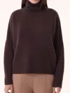 Kujten Cozy Cashmere Turtleneck Sweater In Brown