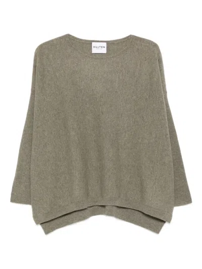 Kujten Side-slit Sweater In Gray