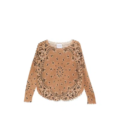 Kujten Mela Banda Bico Distressed-effect Sweater In Brown