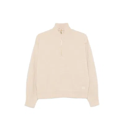Kujten Quarter-zip Cashmere Sweater In Neutral