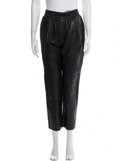 Pre-owned Kujten Lamb Leather Straight Leg Pants W/ Tags In Gray