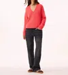 Kujten Lara Sweater In Coral Neon In Orange