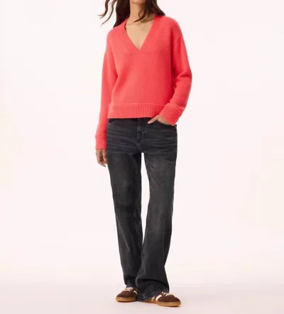 Kujten Lara Sweater In Coral Neon In Orange