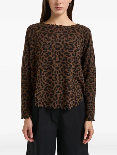 Kujten Leopard-print Distressed Sweater In Animal Print