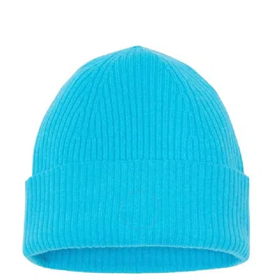Kujten Lilou Cashmere Knitted Beanie In Blue