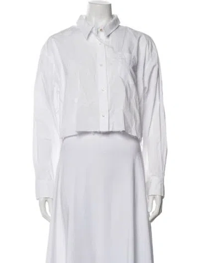 Pre-owned Kujten Long Sleeve Button-up Top In White