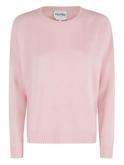 Kujten Long-sleeves Cashmere Sweater In Pink