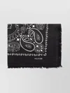 Kujten Luxurious Paisley Patterned Soft Scarf In Black