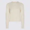 Kujten Soft Knit Crew Neck Long Sleeve Top In White
