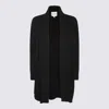 Kujten Longline Knitwear With Ribbed Cuffs And Hem In Black