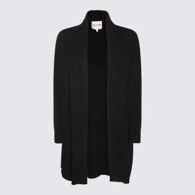 Kujten Longline Knitwear With Ribbed Cuffs And Hem In Black