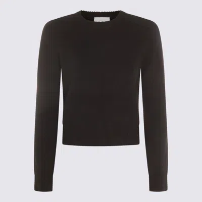 Kujten Long Sleeve Ribbed Cuff Crew Neck Knitwear In Black