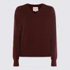 Kujten V-neck Long Sleeve Knitwear With Ribbed Cuffs And Hem In Purple