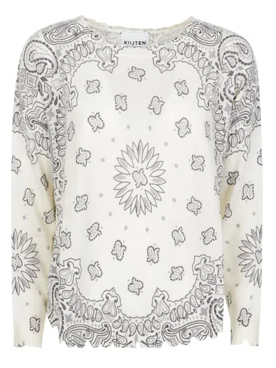Kujten Mela Abba Bandana Bico Cashmere Sweater In White