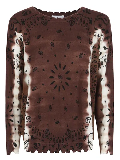 Kujten Mela Abba Bandana Cashmere Sweater In Brown