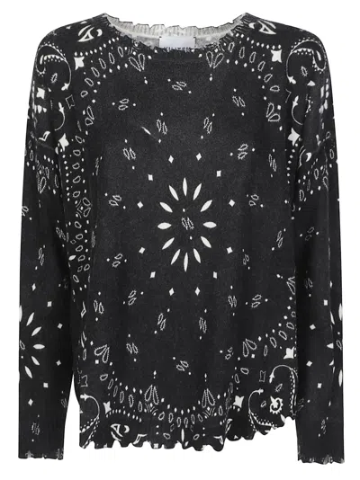 Kujten Mela Abba Bandana Ruffled Cashmere Sweater In Multi