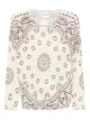 Kujten Paisley-print Ribbed-knit Top In White