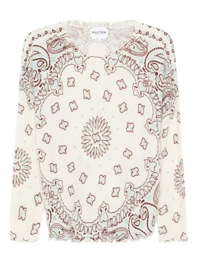 Kujten `mela Bandana Bico` Sweater In White
