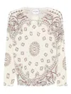 Kujten Paisley-print Ribbed-knit Top In White