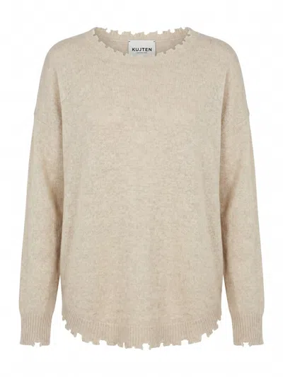 Kujten `mela` Round Neck Sweater In Beige