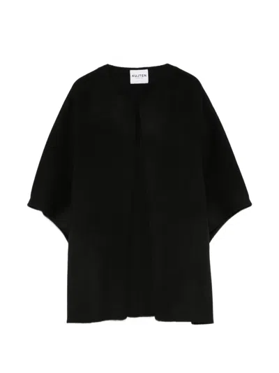Kujten Open-front Short-sleeve Cape In Black