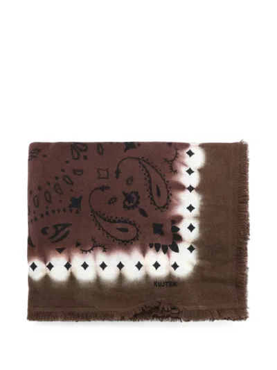 Kujten Paisley Bandana Scarf In Brown