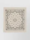 Kujten Paisley Frayed Edges Scarf In White
