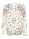 Kujten Paisley-print Ribbed-knit Top In White