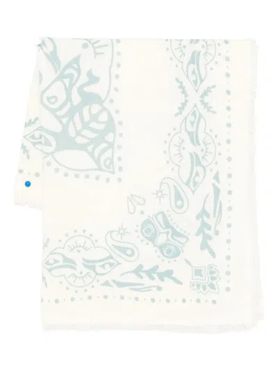 Kujten Paisley-print Scarf In Neutral
