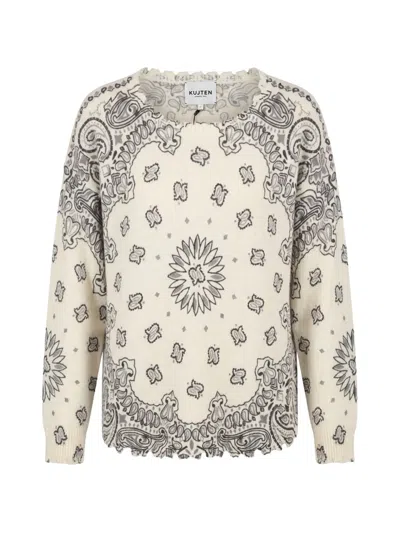 Kujten Paisley-print Distressed-effect Sweater In Multi