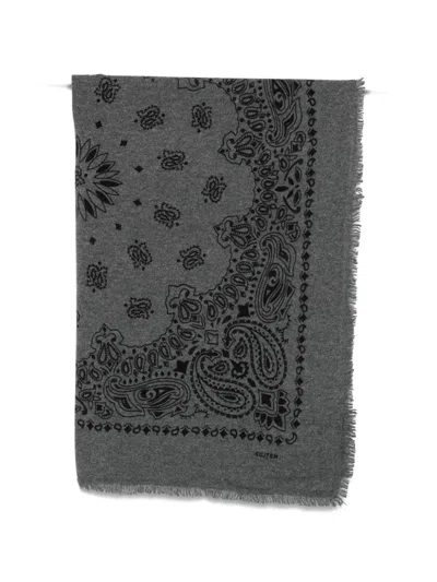 Kujten Paisley-print Frayed Scarf In Multi