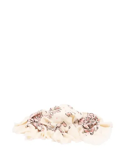 Kujten Paisley-print Frayed Scarf In Neutrals
