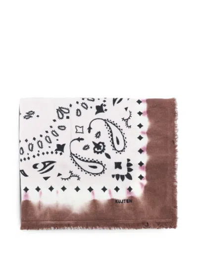 Kujten Paisley-print Fringed Scarf In Neutral