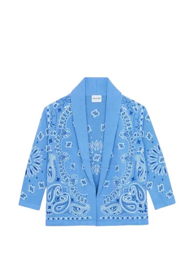 Kujten Paisley-print Shawl-lapel Jacket In Blue