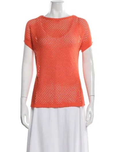 Pre-owned Kujten Patterned Crew Neck Sweater In Orange