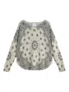 Kujten Patterned Sweater In Gray