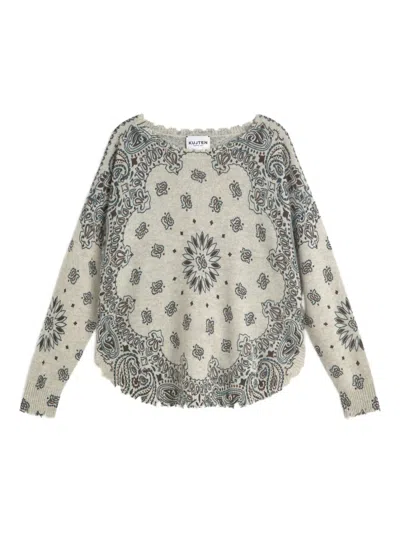 Kujten Patterned Sweater In Gray